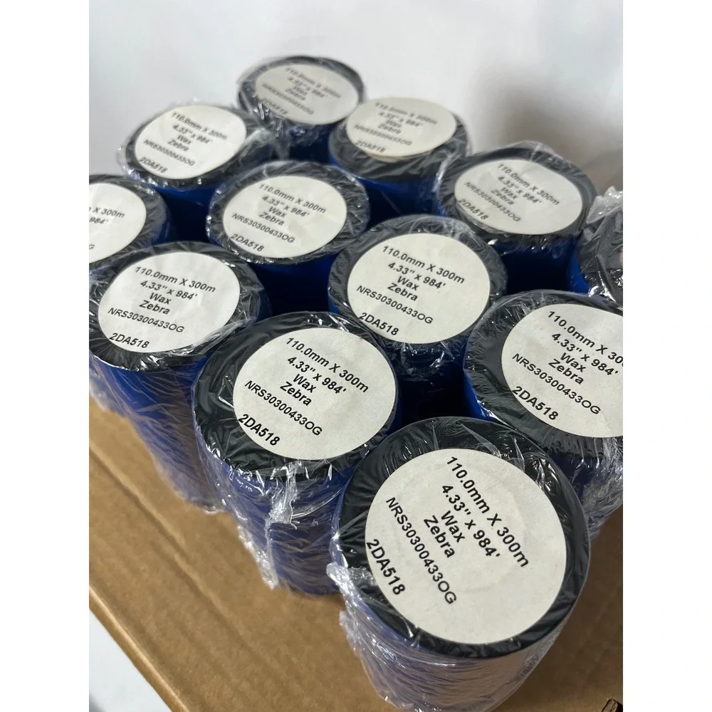 Zebra Wax Thermal Transfer Ribbon‎ 110mm x 300m 4.33 x 984 NRS30300433OG 12 Pack
